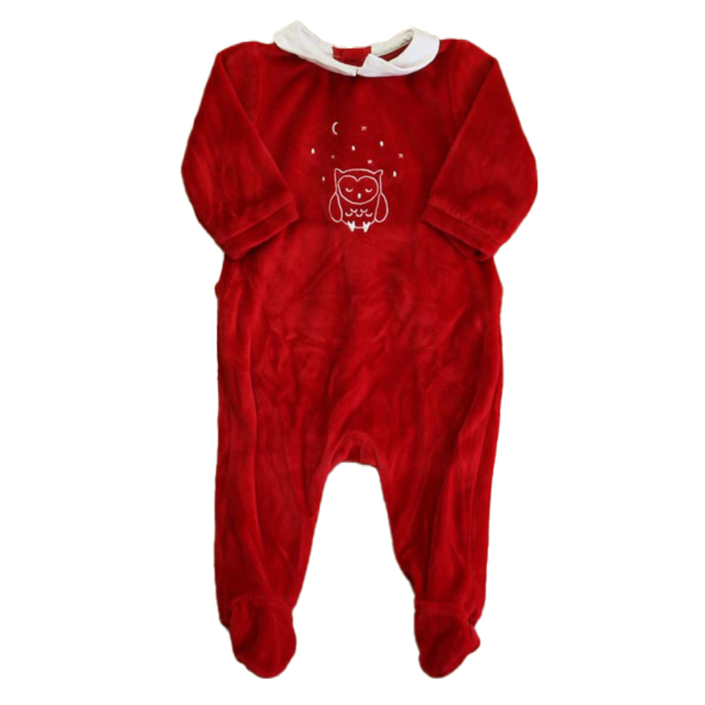 Jacadi Unisex Red Owl Long Sleeve Outfit size: 3 Months